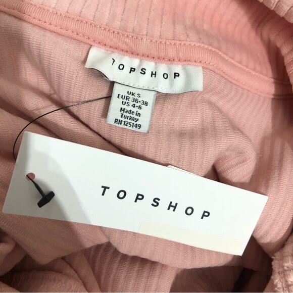 Topshop Ribbed Velour Half Zip Sweatshirt 4-6 NWT - Picture 6 of 9